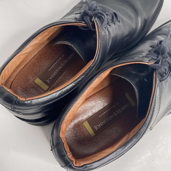 JOHNSTON & MURPHY size 10 M Men black leather lace up dress shoe loafer 2093212 main image 5